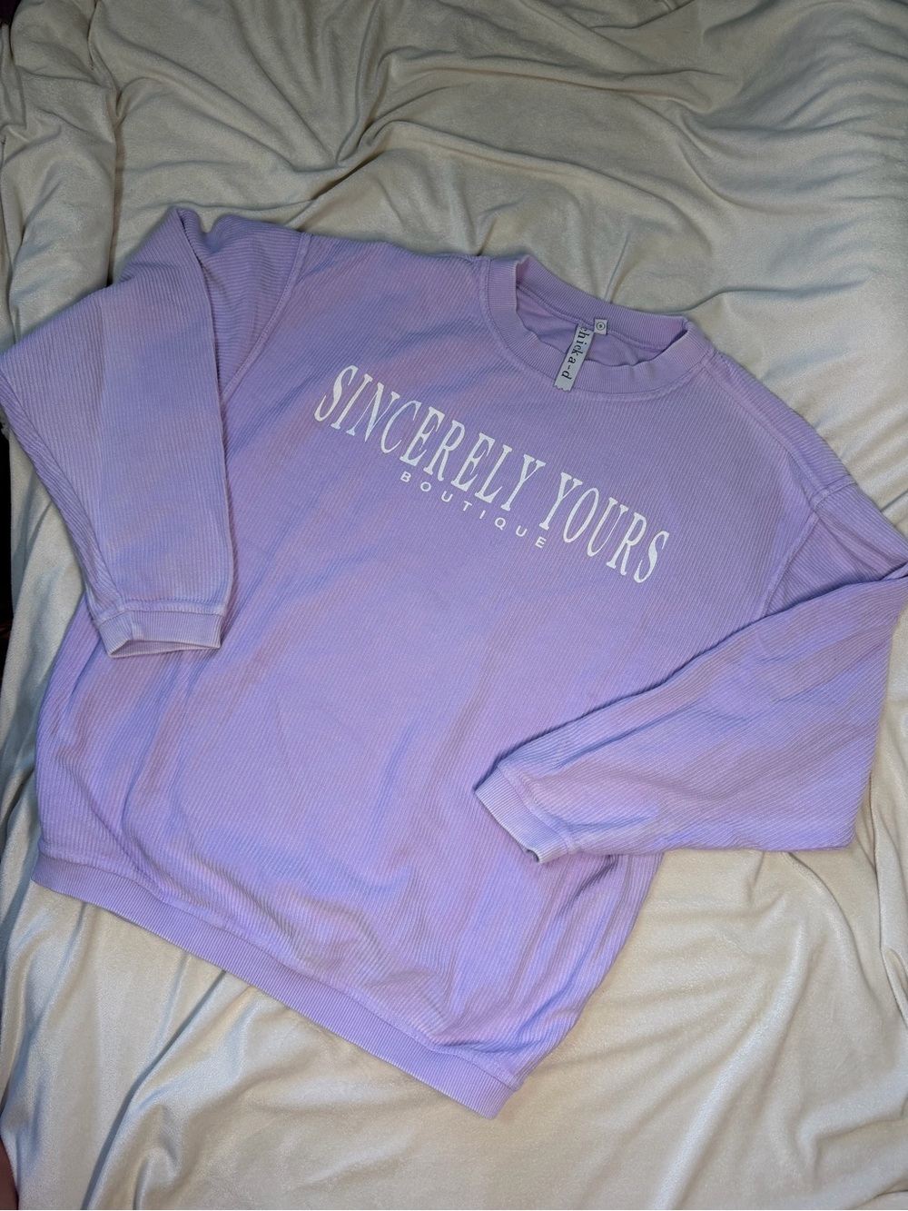 Sincerely Yours Boutique Lavender Crewneck Sweatshirt